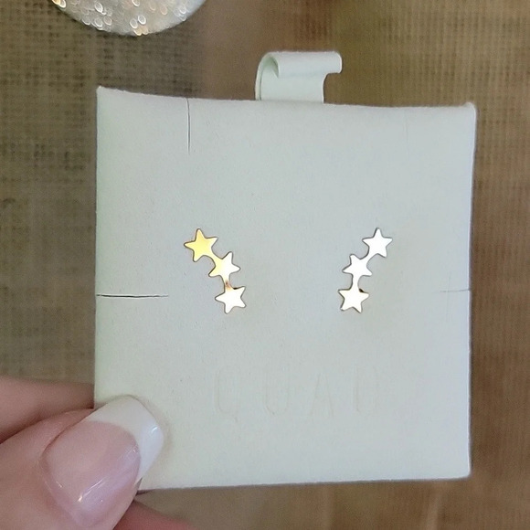 🔥LAST PAIR🔥 STAR TRIO CLIMBER STYLE EARRINGS - Picture 4 of 6